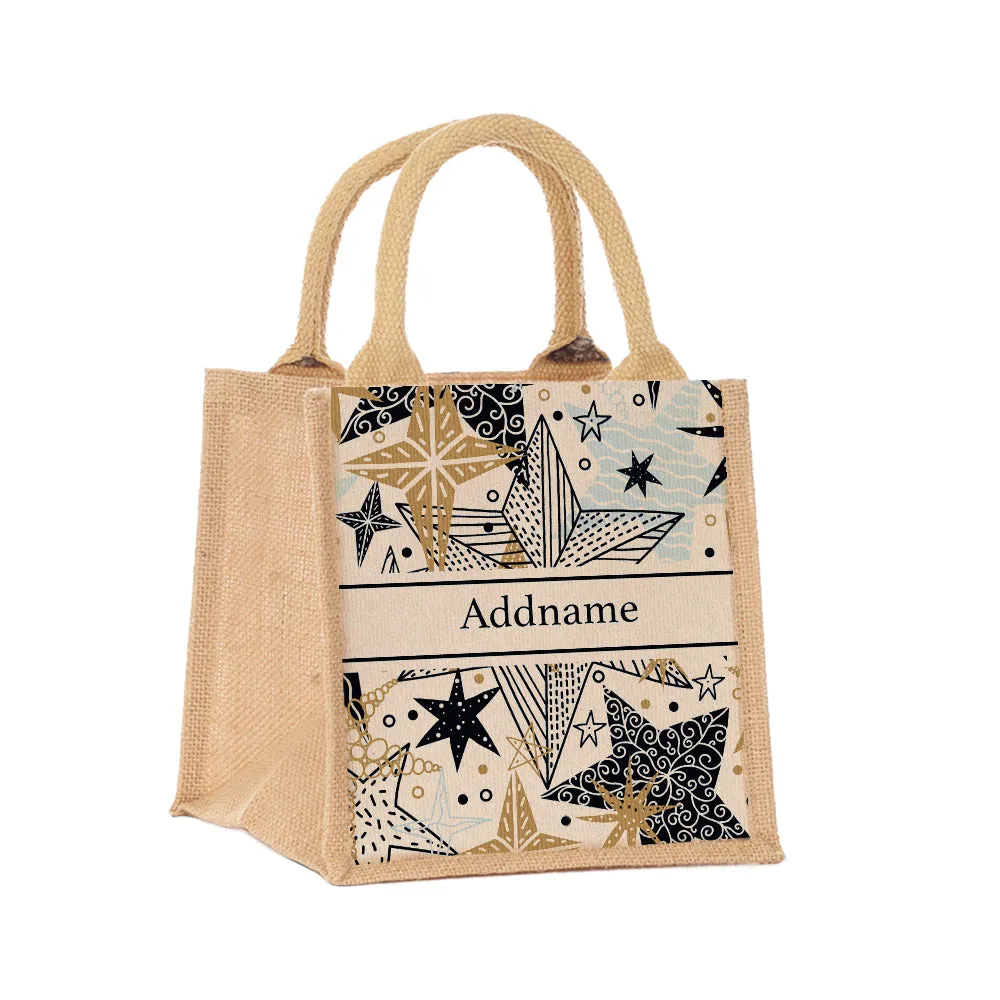 Starburst Jute Tote Bag
