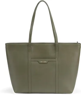 Tan & Loom Women's Genuine Leather Tote Bag | Long Handle Tote Bag (Large Olive)