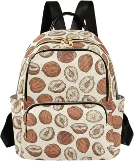 VIGTRO Women Fashion Backpack Quilted Mini Purse Hazelnut Colorful Pattern Or Background, Lightweight Travel Casual Shoulder Backpack with Adjustable Straps Size M