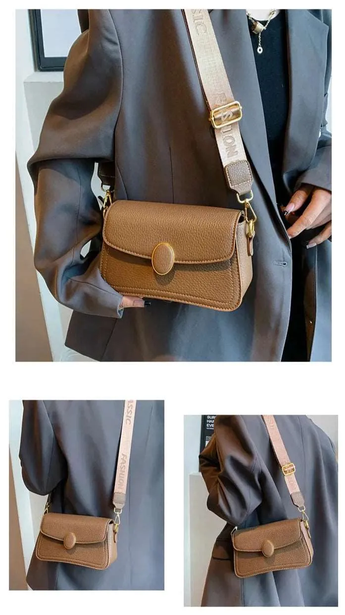 Women's Small Wide Shoulder Strap Shoulder Bag
